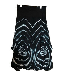 Le Grenier Boho Tie Dyed Cotton Festival Maxi Skirt Medium